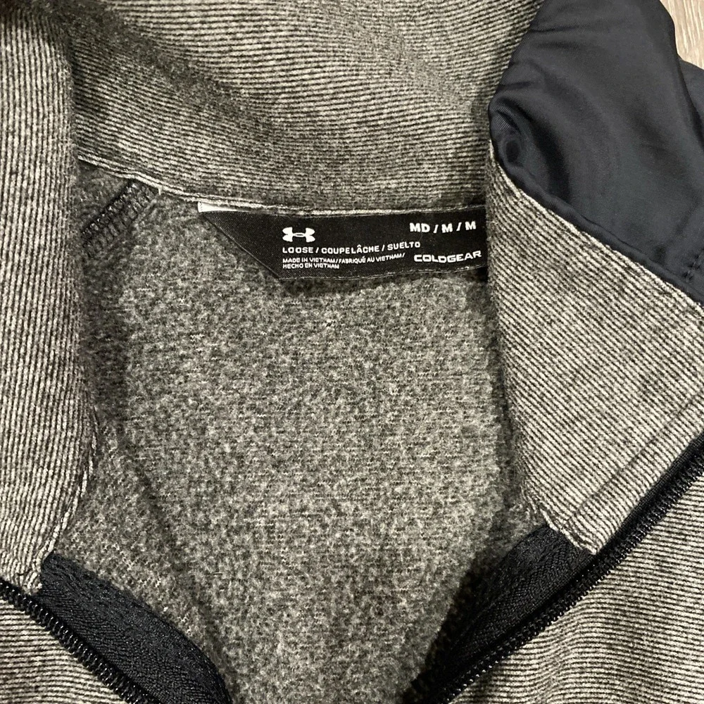 Under Armour ColdGear 1/4 ZIP Men Pullover Steel Dark Gray‎ Mens Size Medium (M)